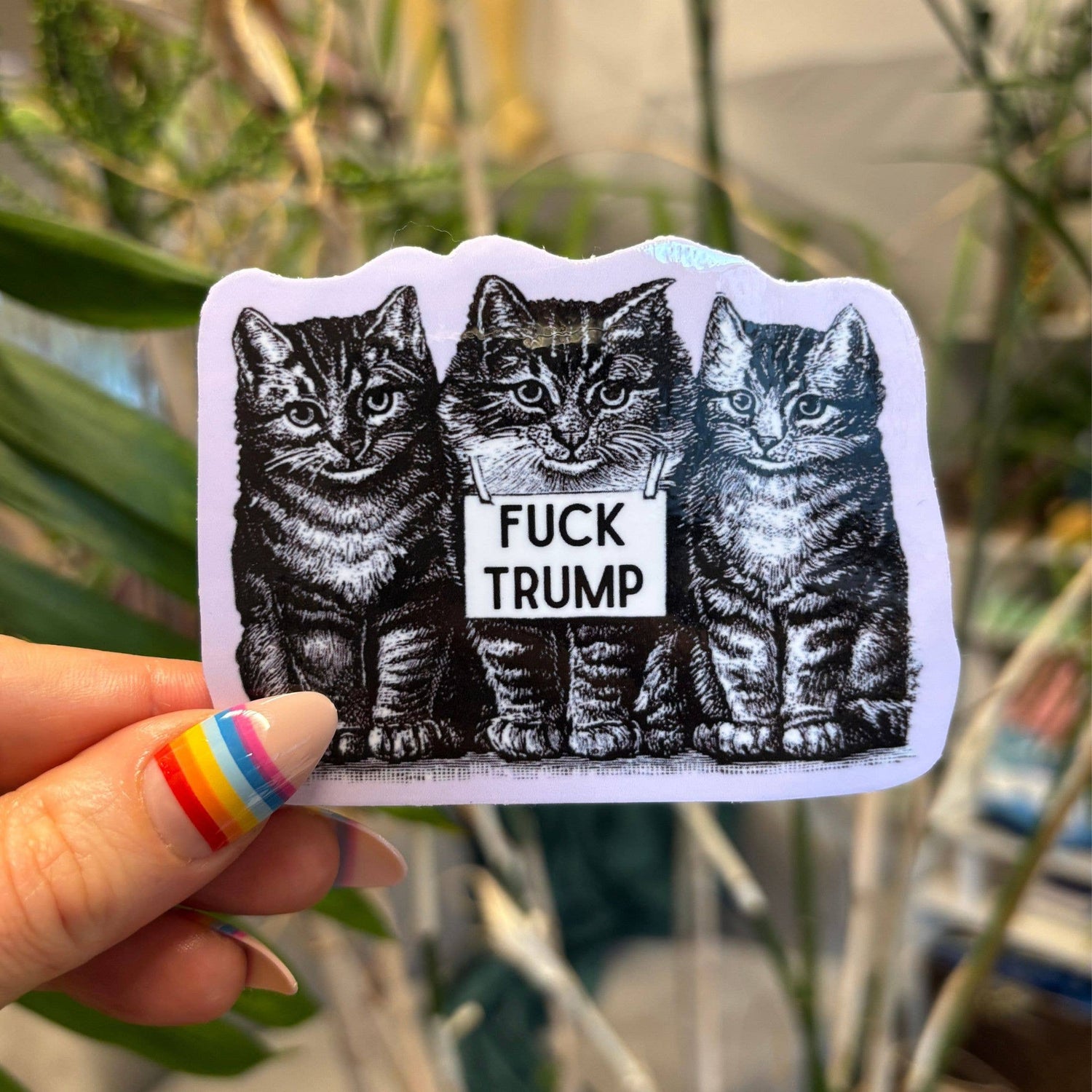 Fuck Trump Vintage Cats Sticker