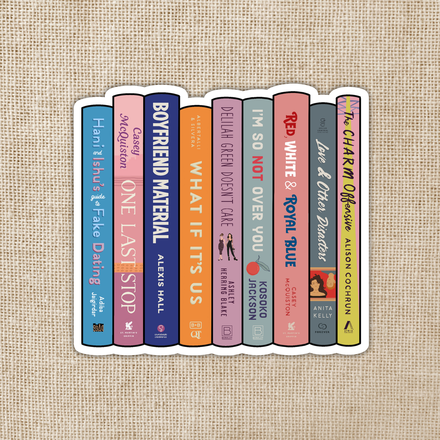 LGBTQ+ RomCom Book Stack Sticker