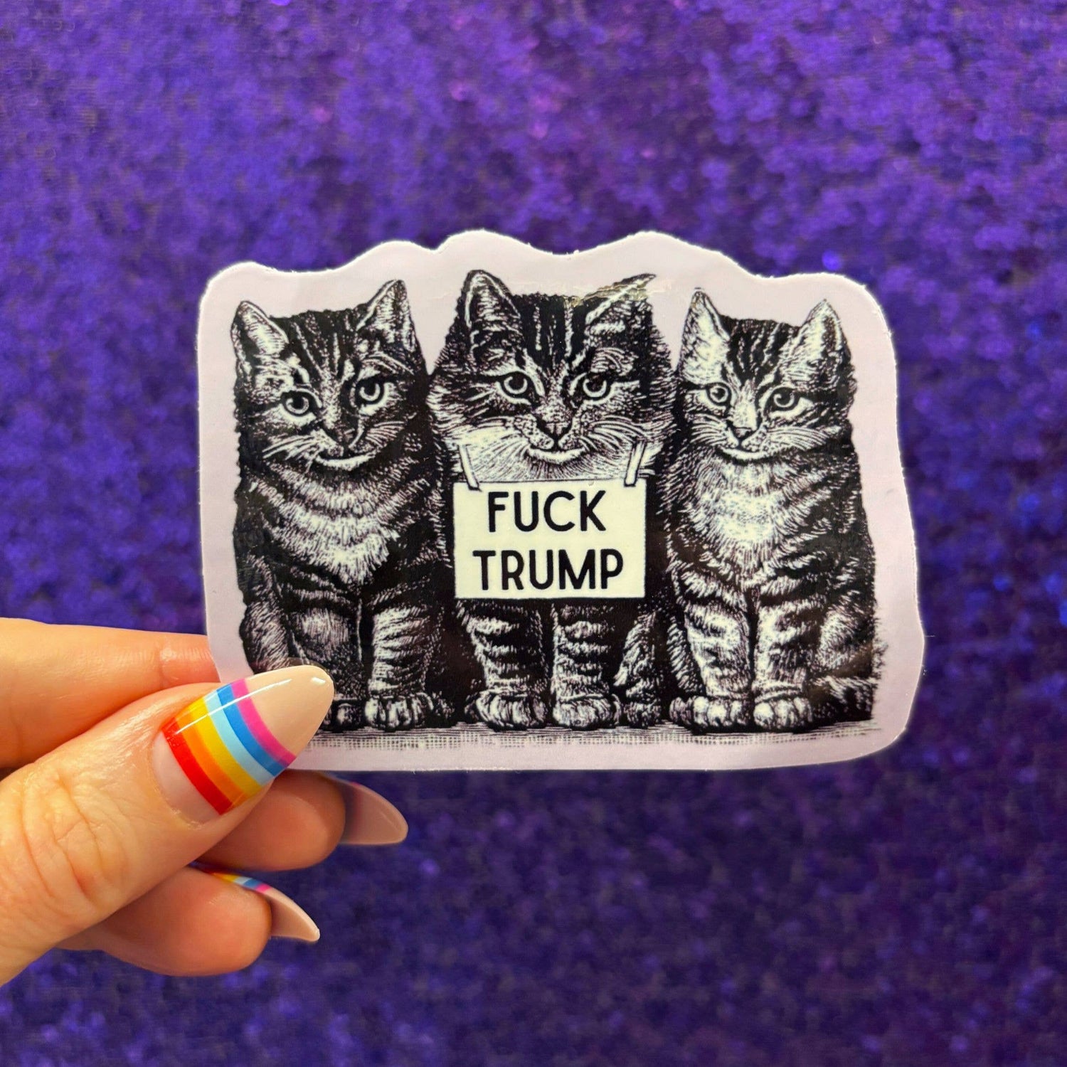 Fuck Trump Vintage Cats Sticker