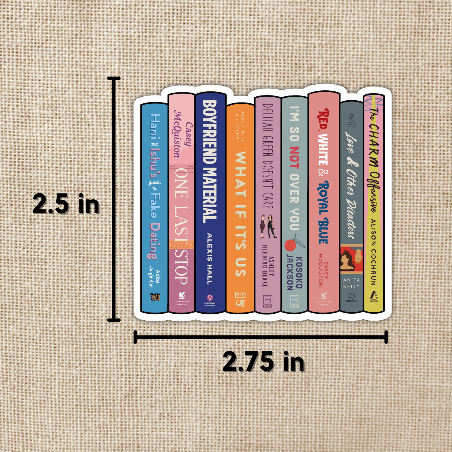 LGBTQ+ RomCom Book Stack Sticker