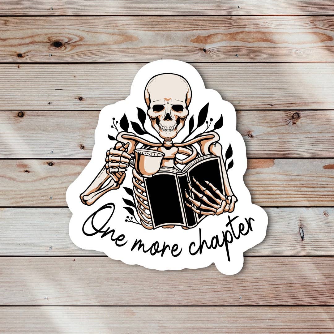 One More Chapter Skeleton Sticker