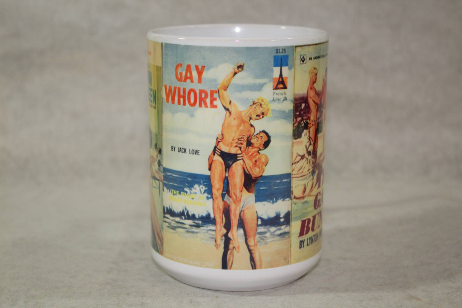 Retro Gay Pulp Fiction Ceramic Coffee Mug