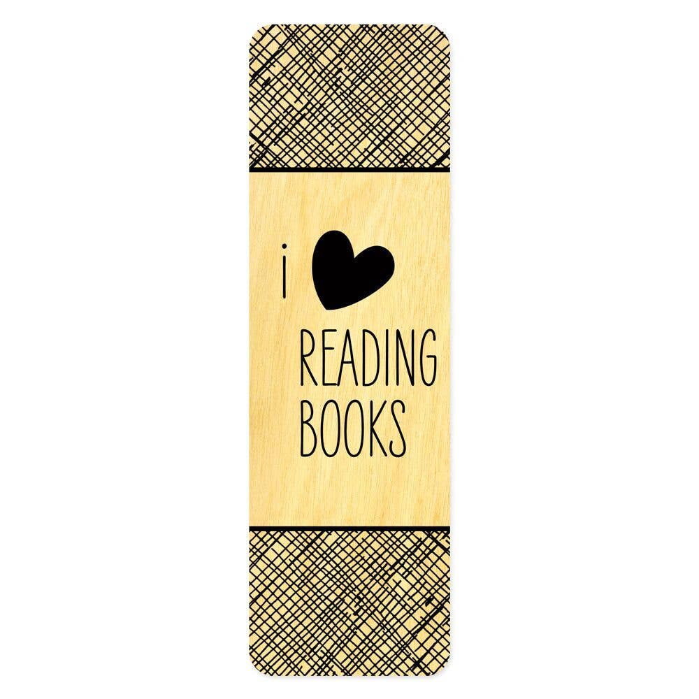 Reading Books Wood Bookmark