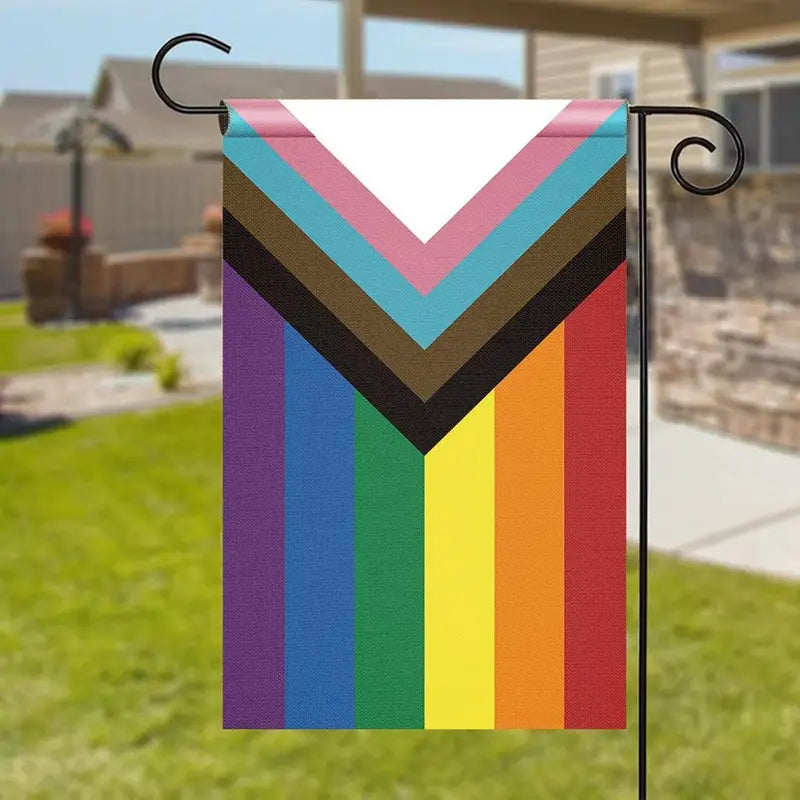 Rainbow Garden Flag 12"x18", Double Sided Print Flag