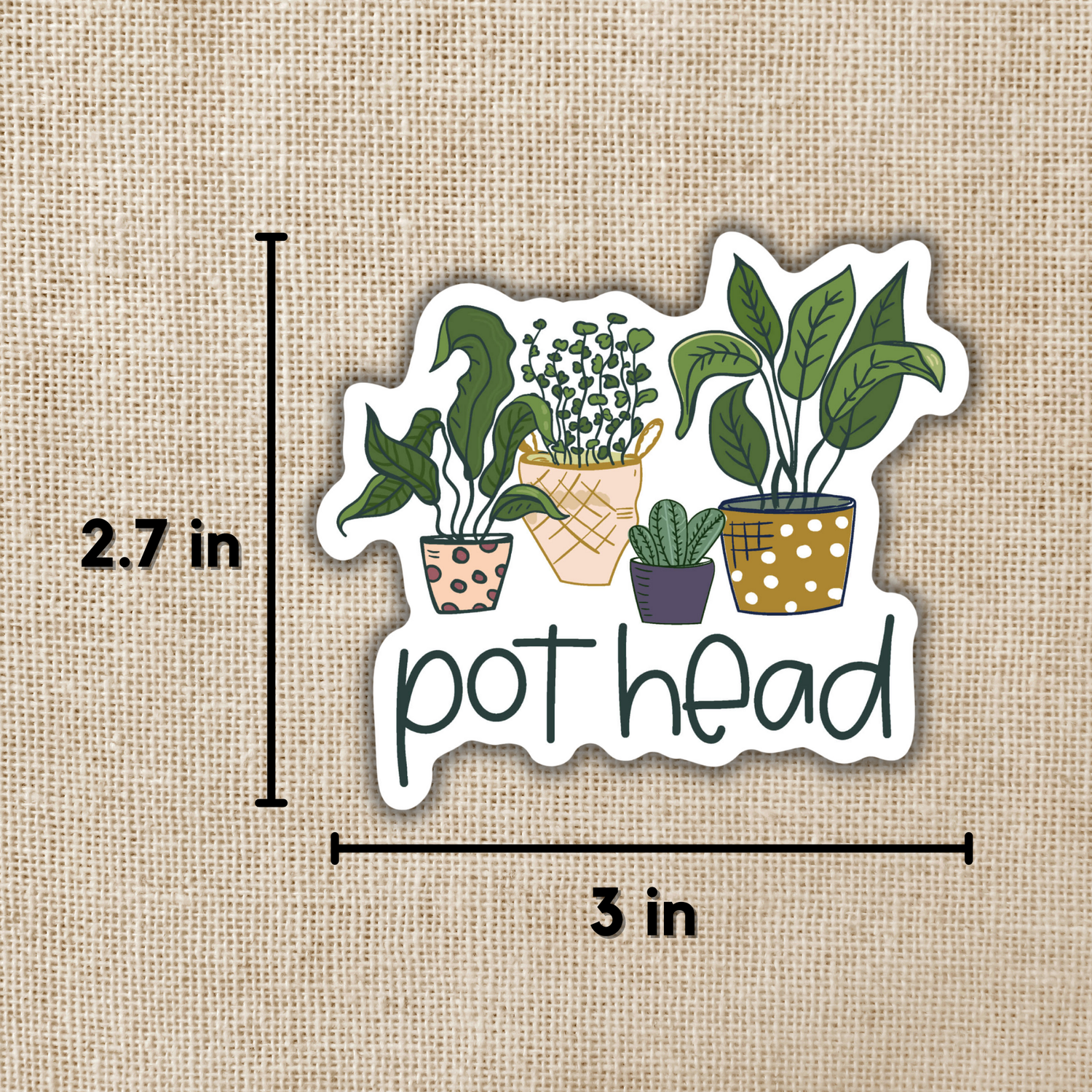 Pot Head Plant Lover Sticker