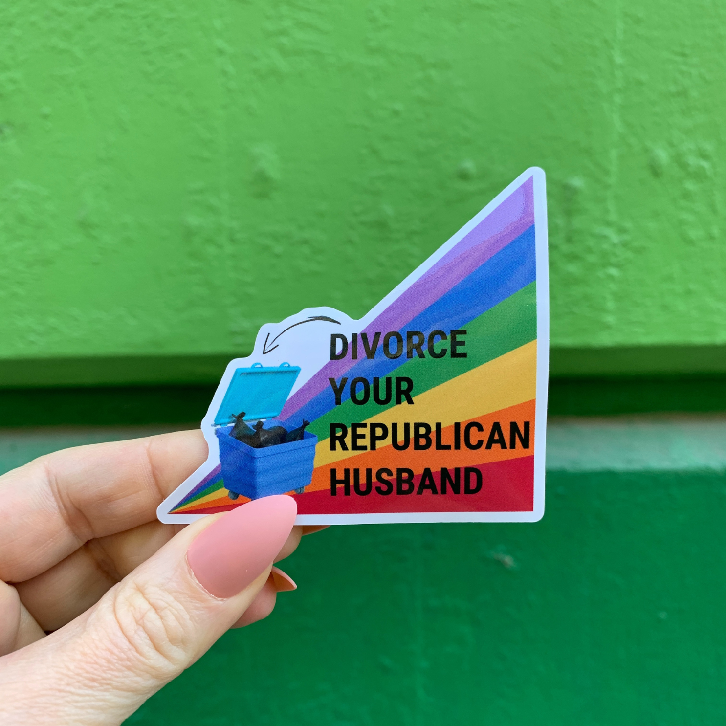 Divorce Your Republican Husband Glossy Die Cut Vinyl Sticker: Carded