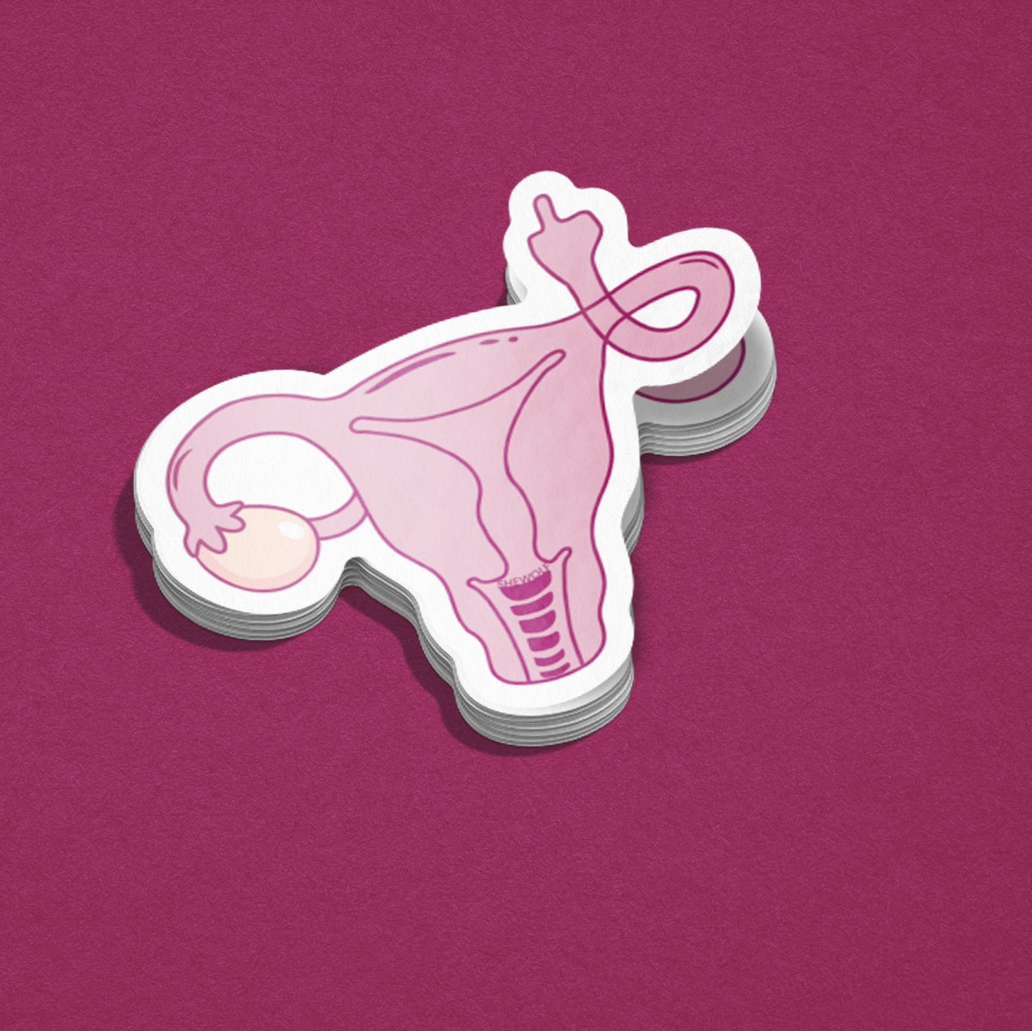 Angry Uterus Abortion & Women's Rights Feminist Mini Sticker