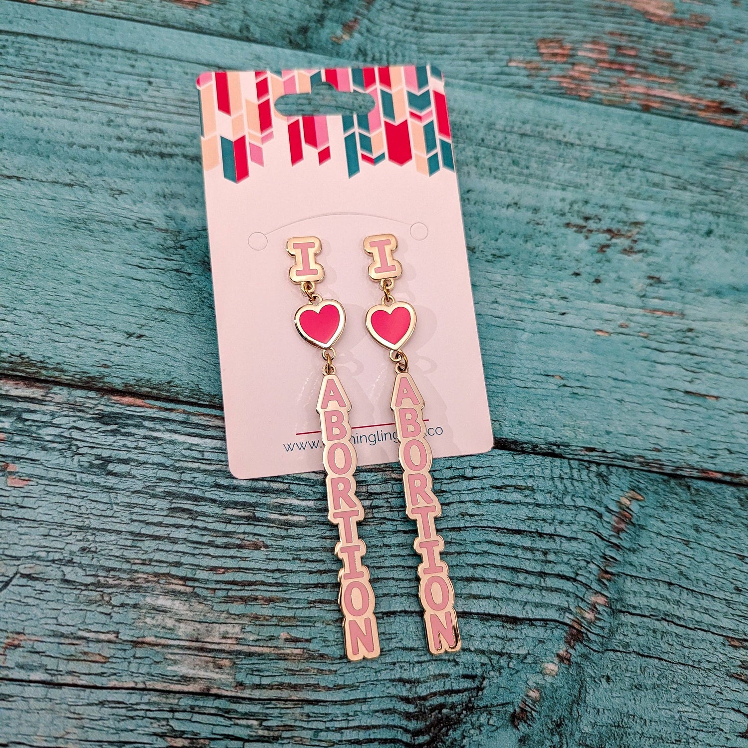 I Heart Abortion Dangle Earrings