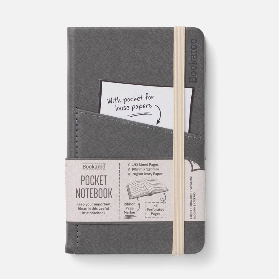 Bookaroo A6 Pocket Notebook: Charcoal
