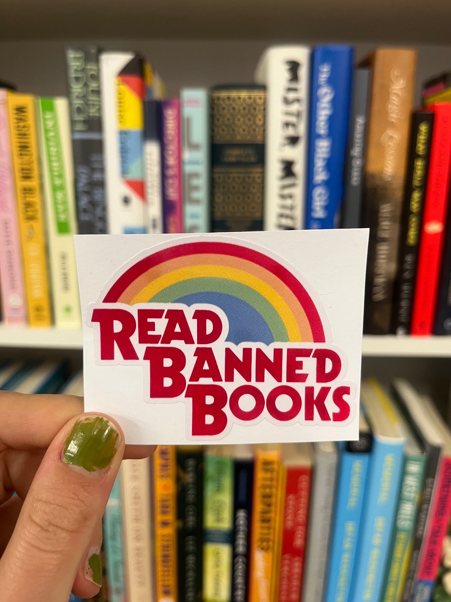 Read Banned Books Rainbow Sticker