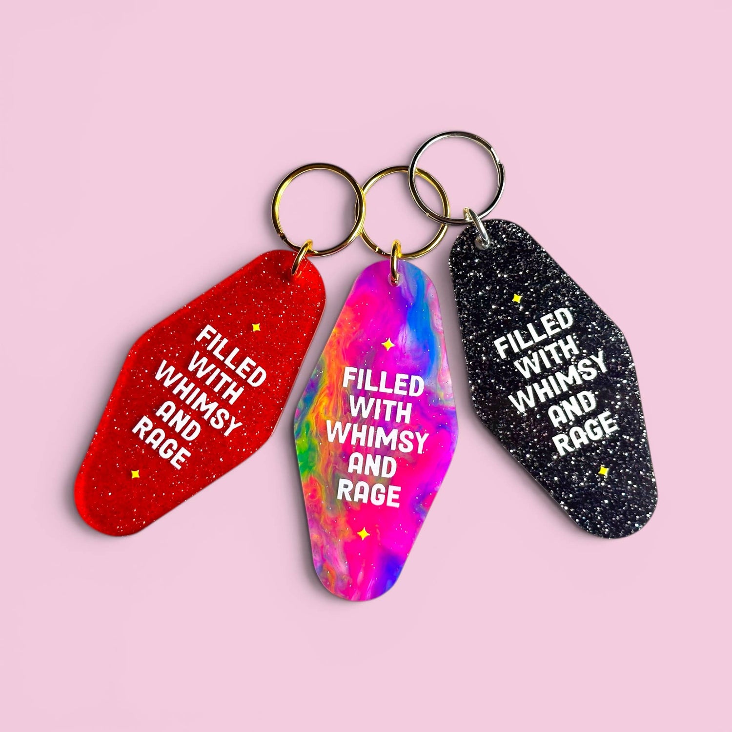Filled With Whimsy and Rage Keychain - Neon