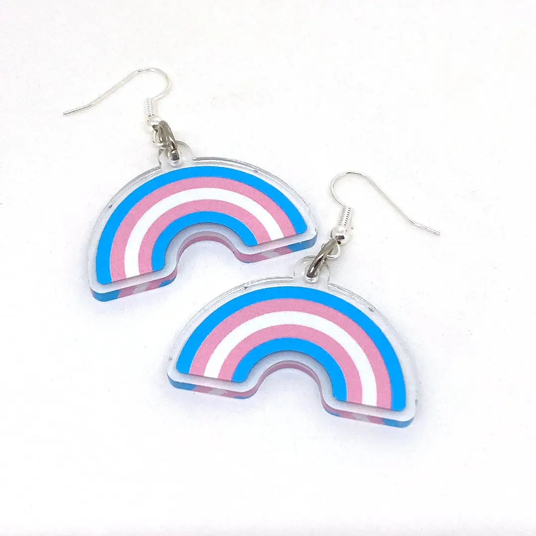 Transgender Rainbow Pride Earrings