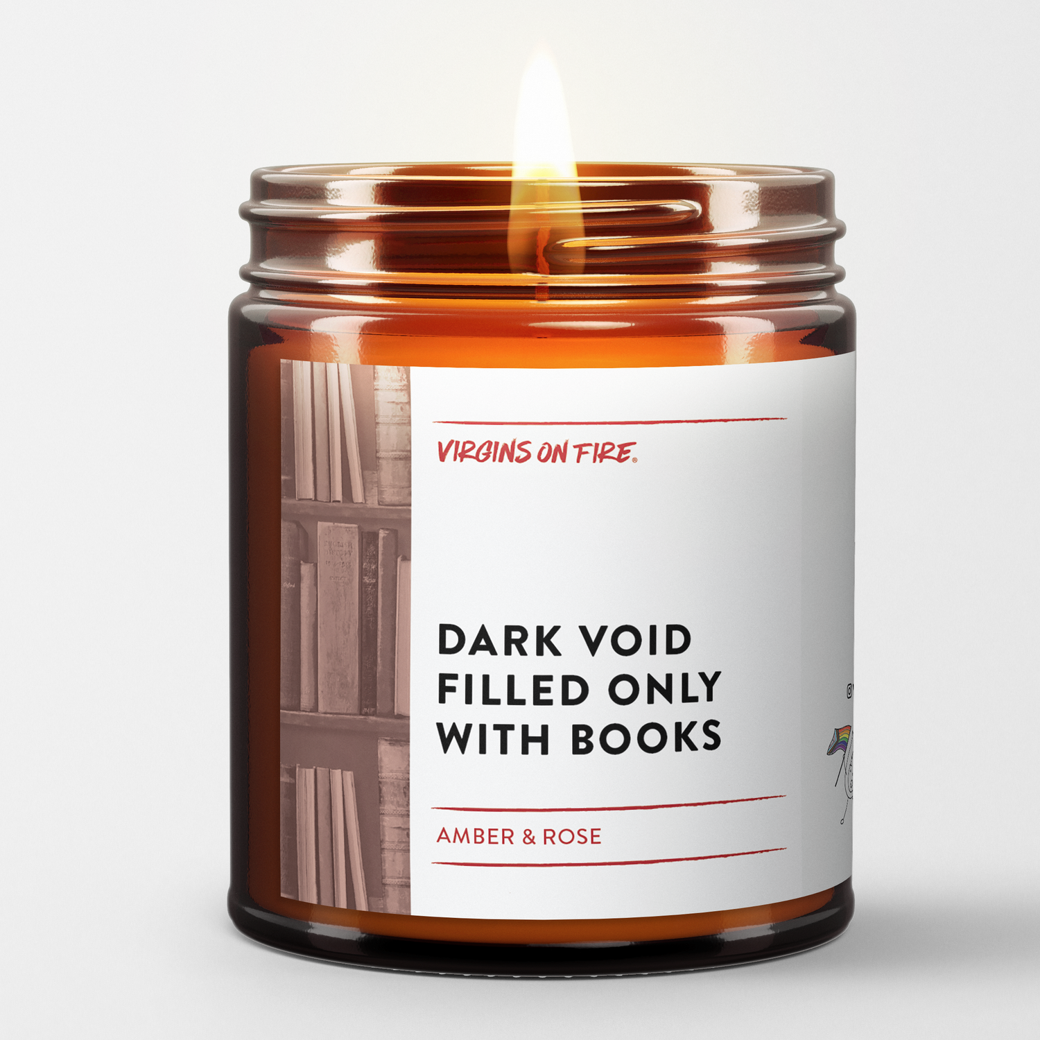 DARK VOID FILLED ONLY WITH BOOKS (Amber & Rose) Soy Candle