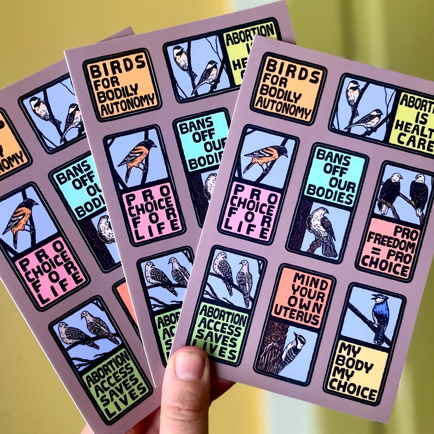Birds for Bodily Autonomy Sticker Sheet