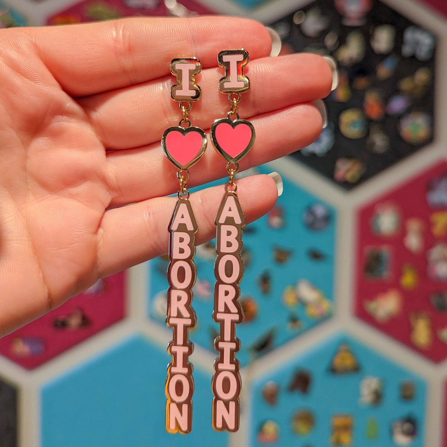 I Heart Abortion Dangle Earrings