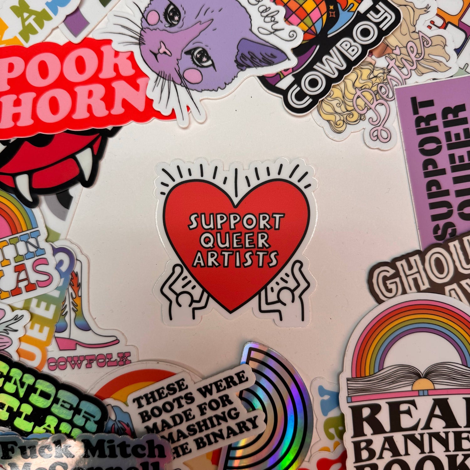 Support Queer Artists - Heart Sticker