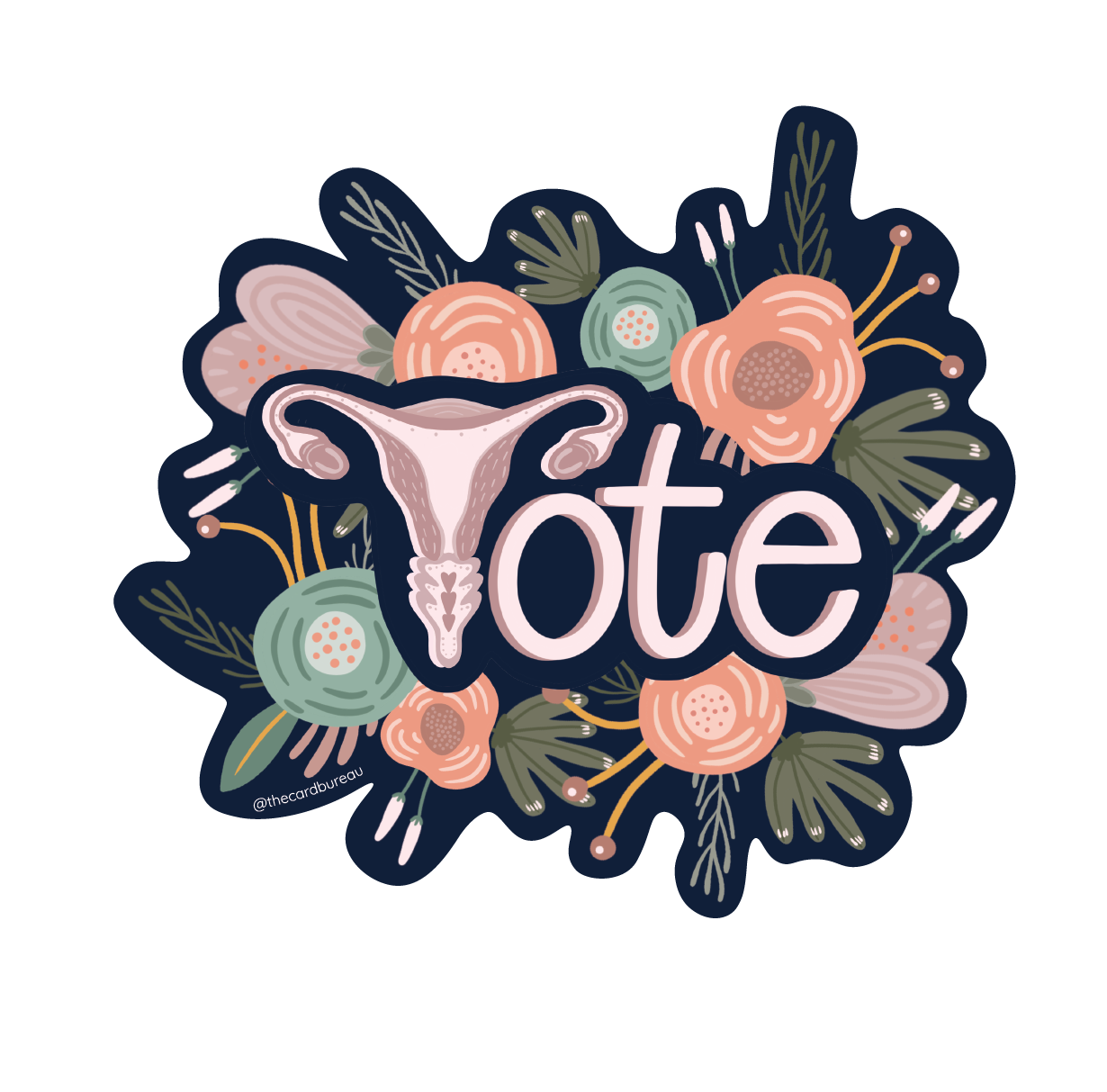 Floral Vote Vinyl Sticker