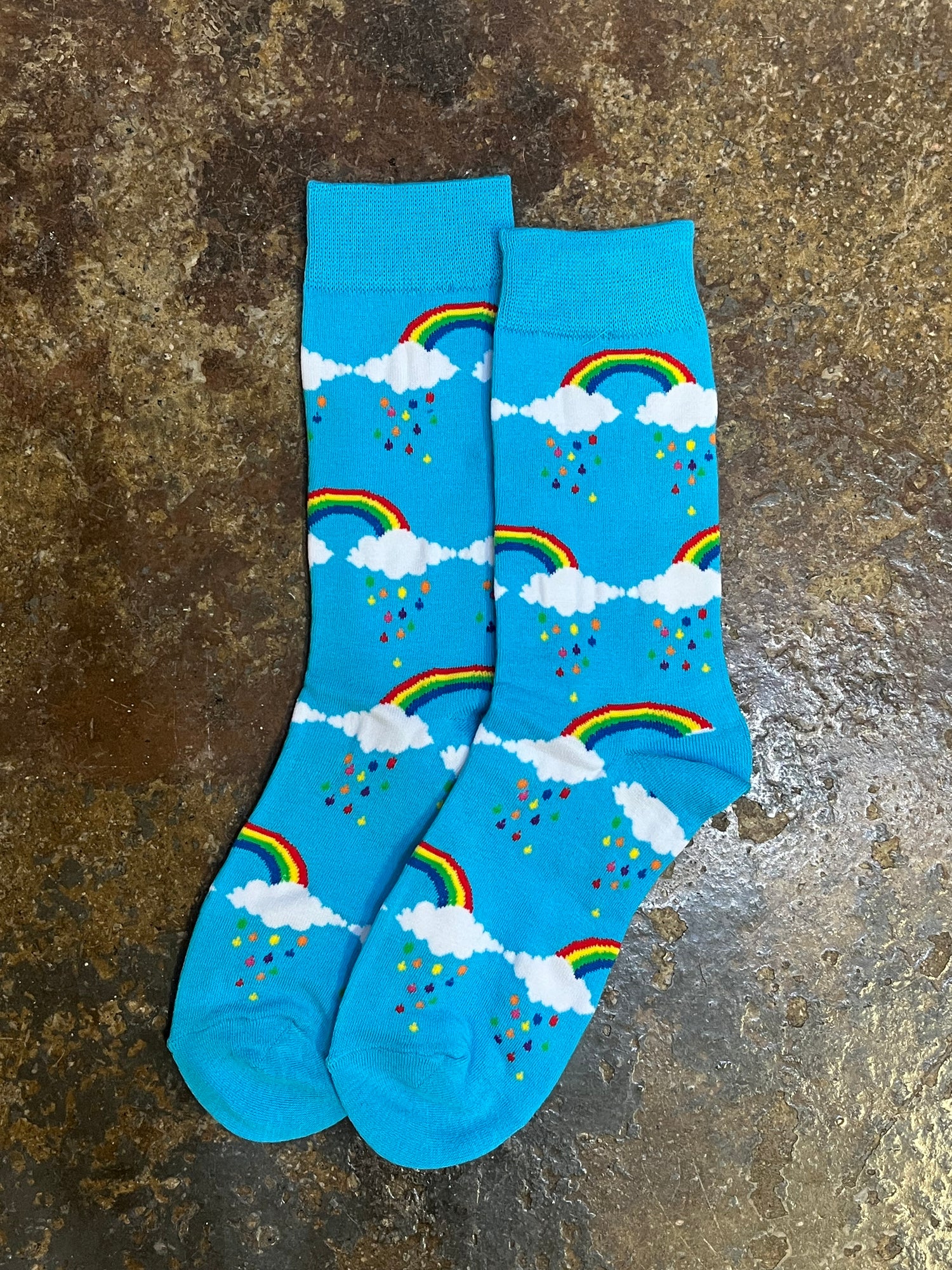 Blue Rainbow Cloud Socks