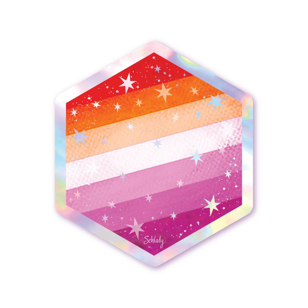 Starry Lesbian Pride Flag Sticker