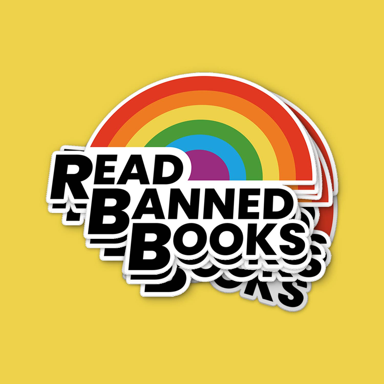 Read Banned Books Rainbow Vinyl Sticker