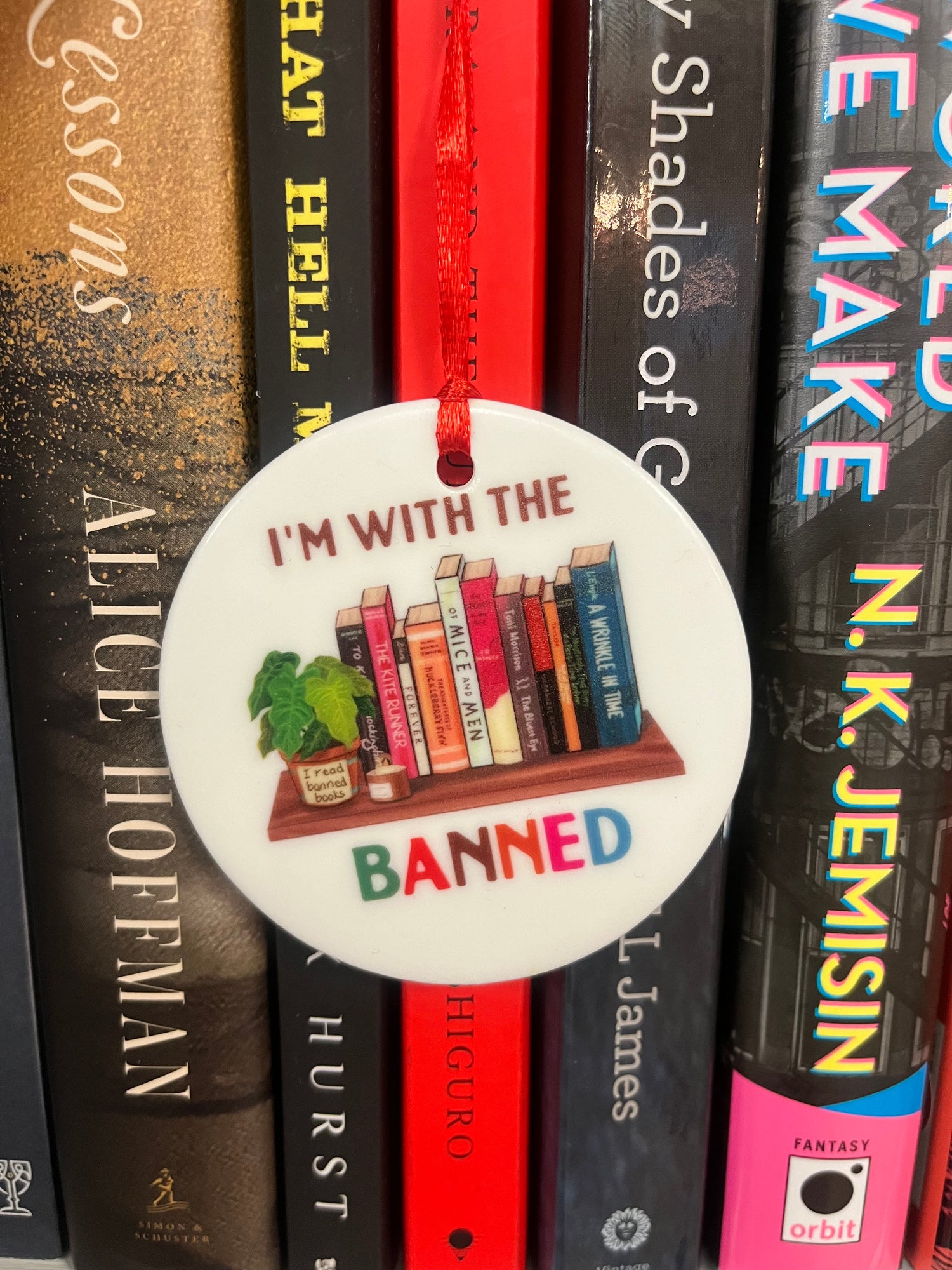 I'm With The Banned Acrylic Ornament