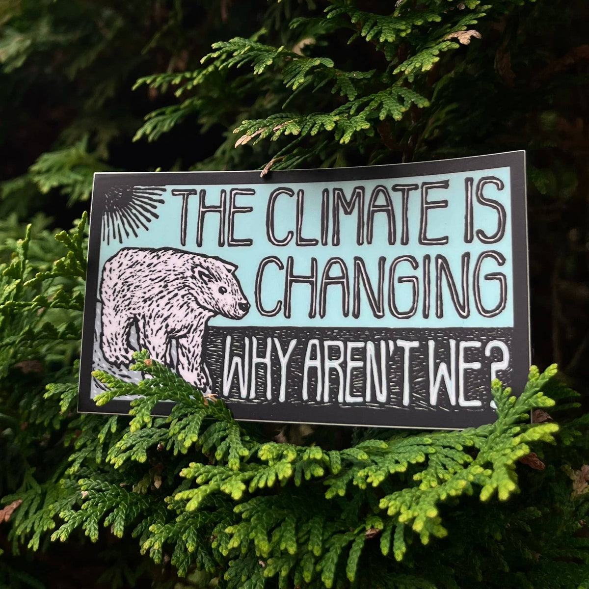 Polar Bear Climate Change Sticker | matte vinyl sticker