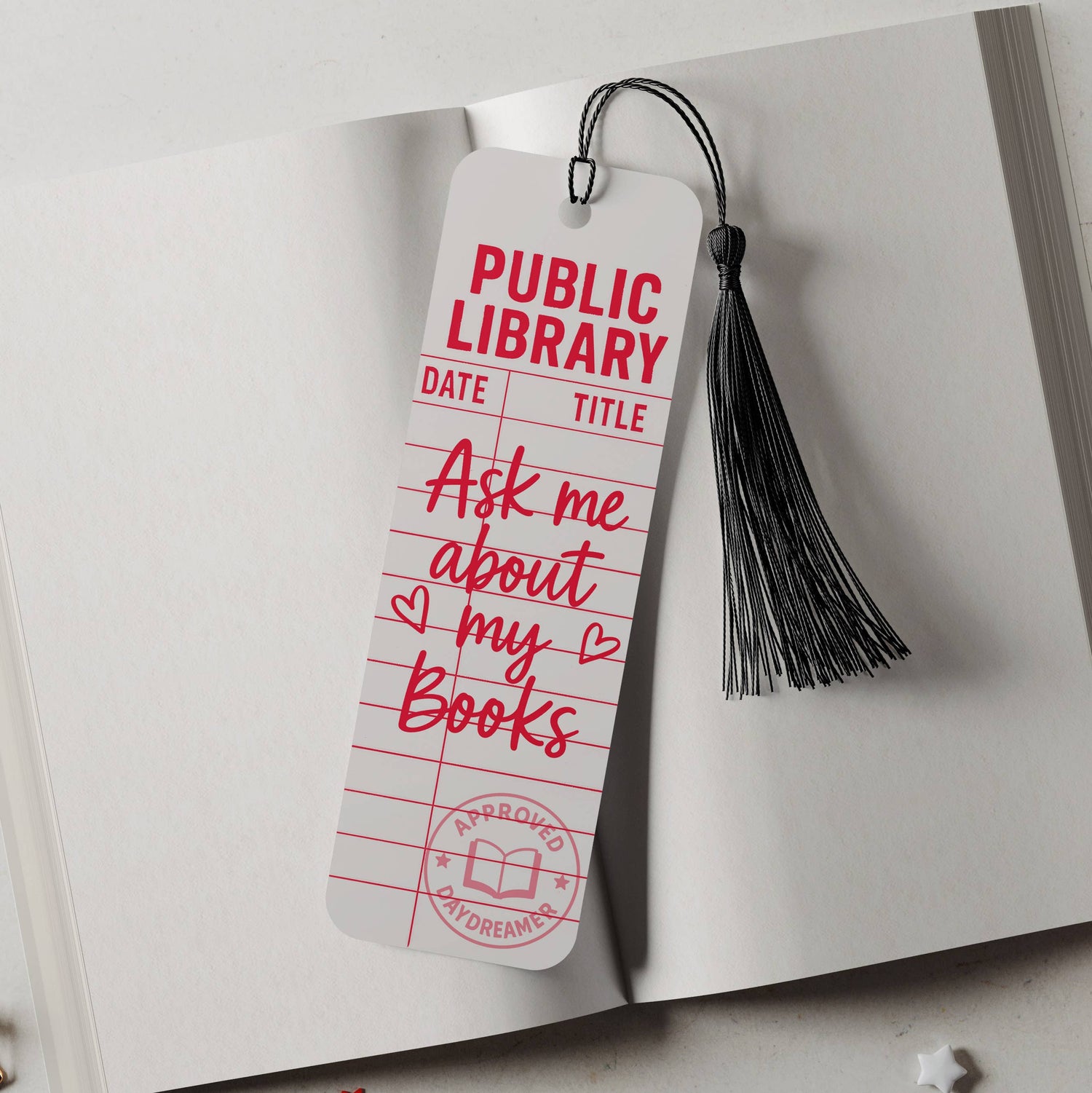 Library Ask About My Books Aluminum Bookmark