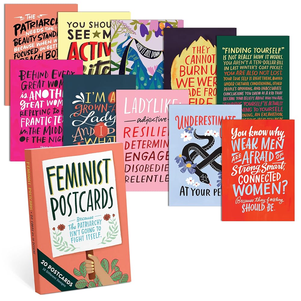 Em & Friends Feminist Postcard Book, 20 Postcards (2 Each 10 Styles) cover image