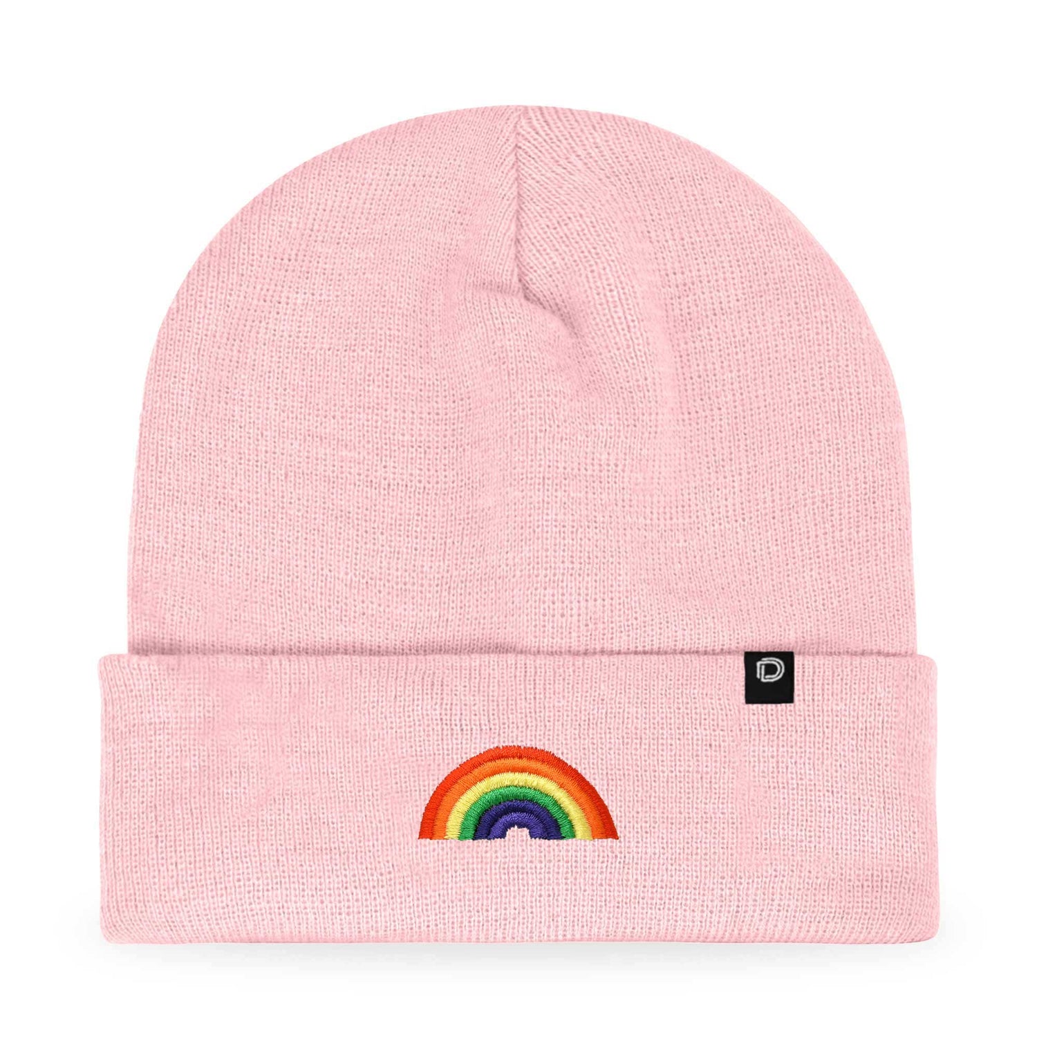 Embroidered Rainbow Beanie