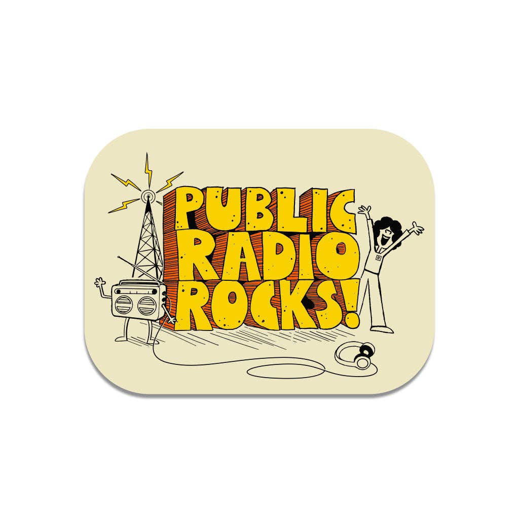 Public Radio Rocks Die-Cut Sticker