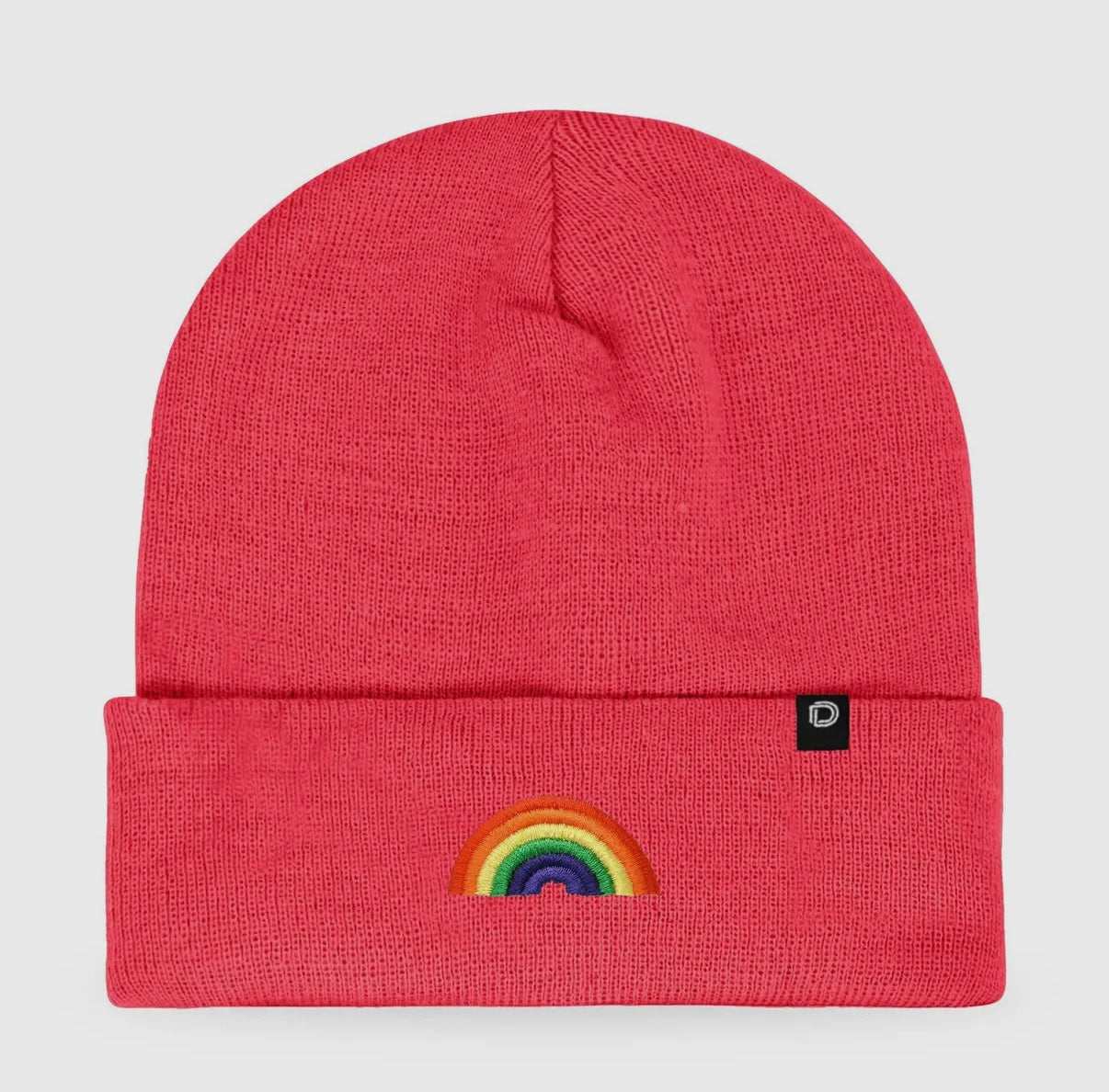 Embroidered Rainbow Beanie