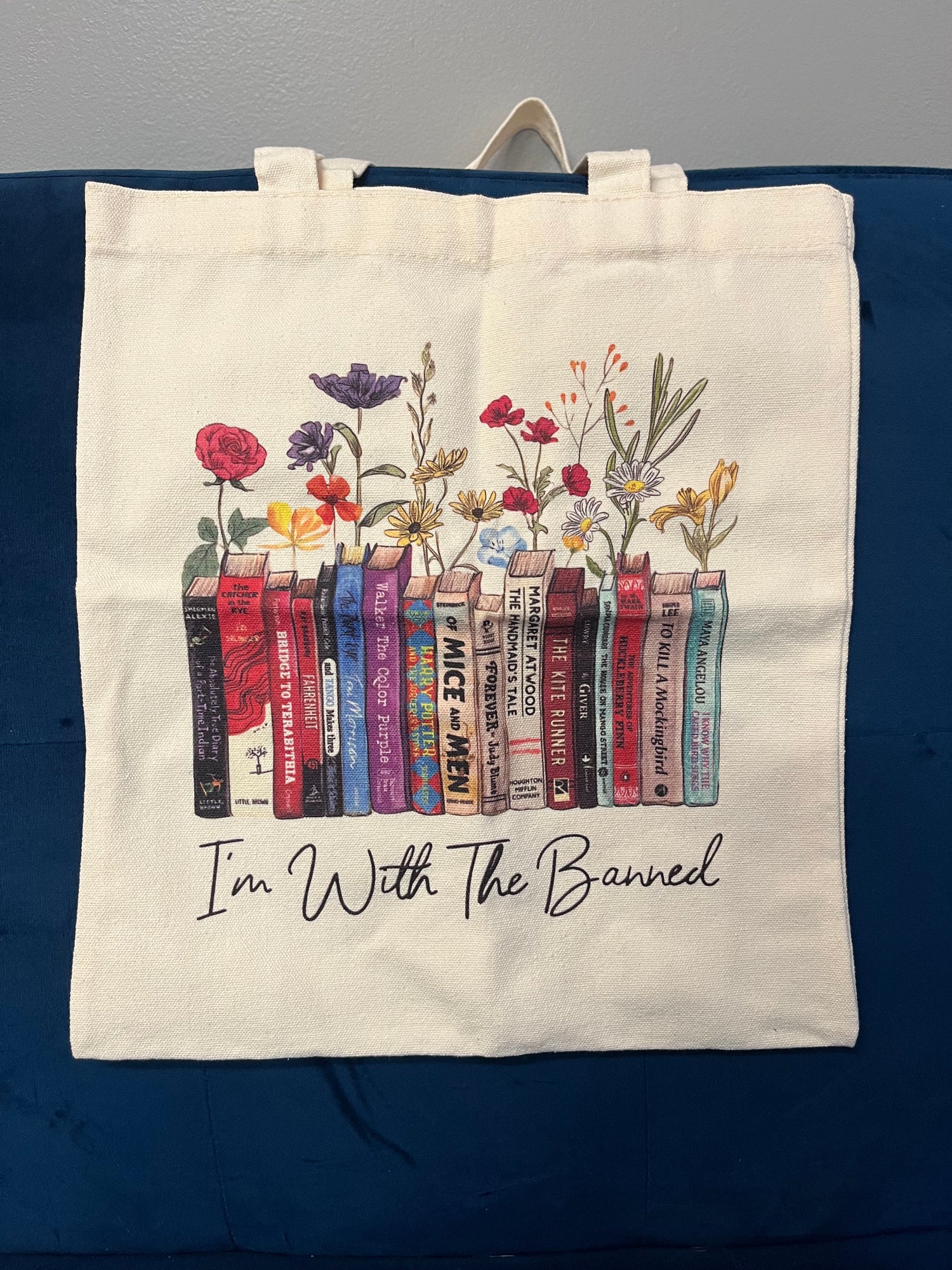 I’m With The Banned Floral Tote Bag