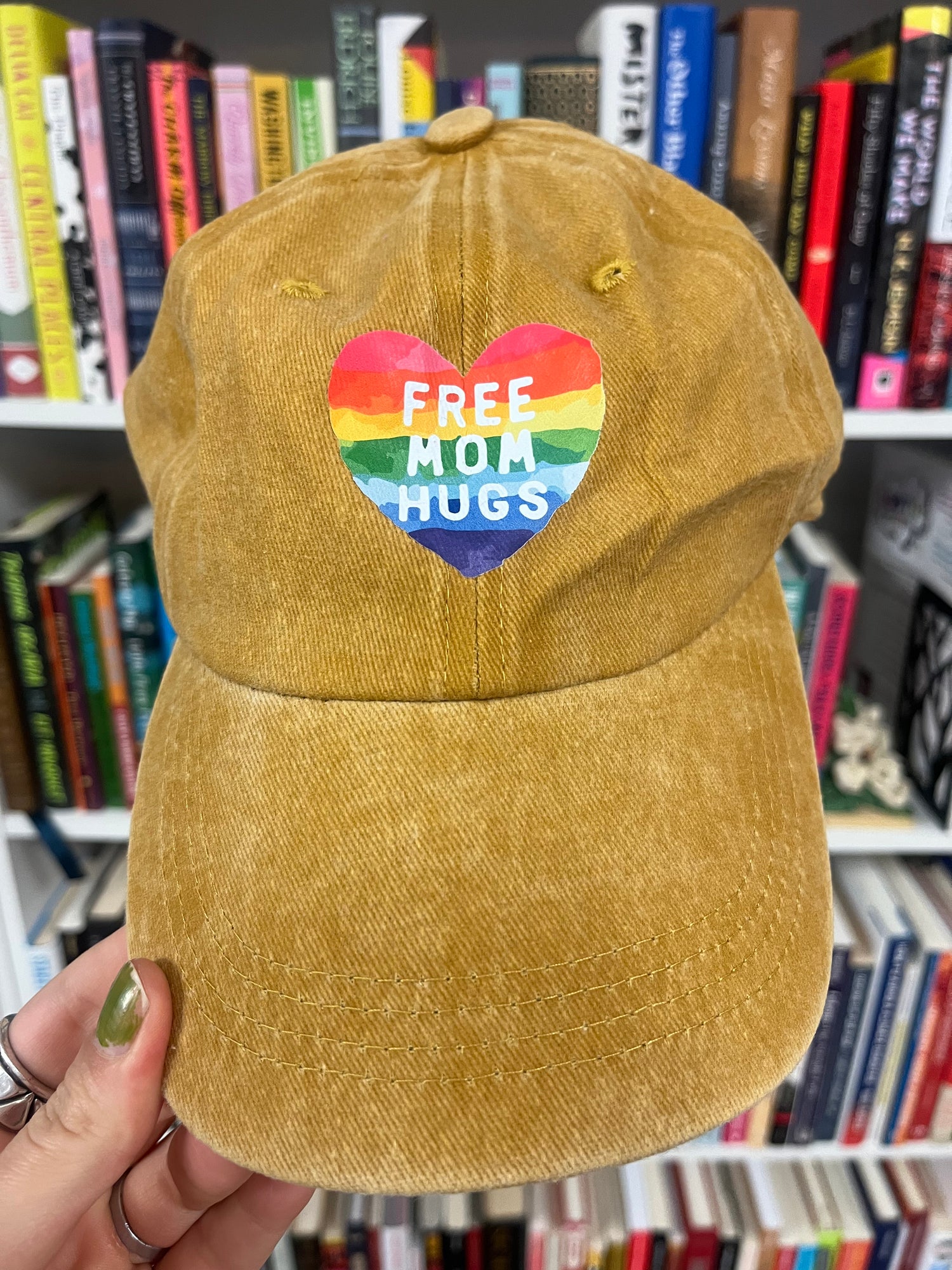 Free Mom Hugs Hat - Mustard Yellow