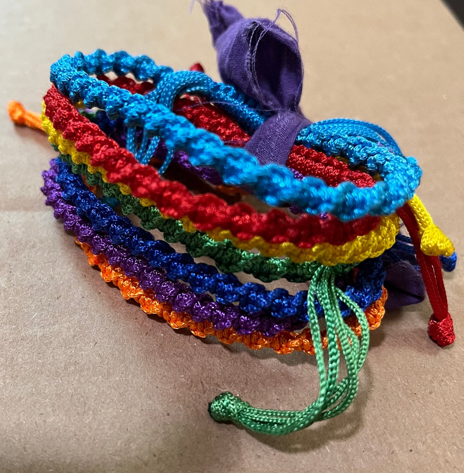 Handmade Rainbow Braided Bracelet Set