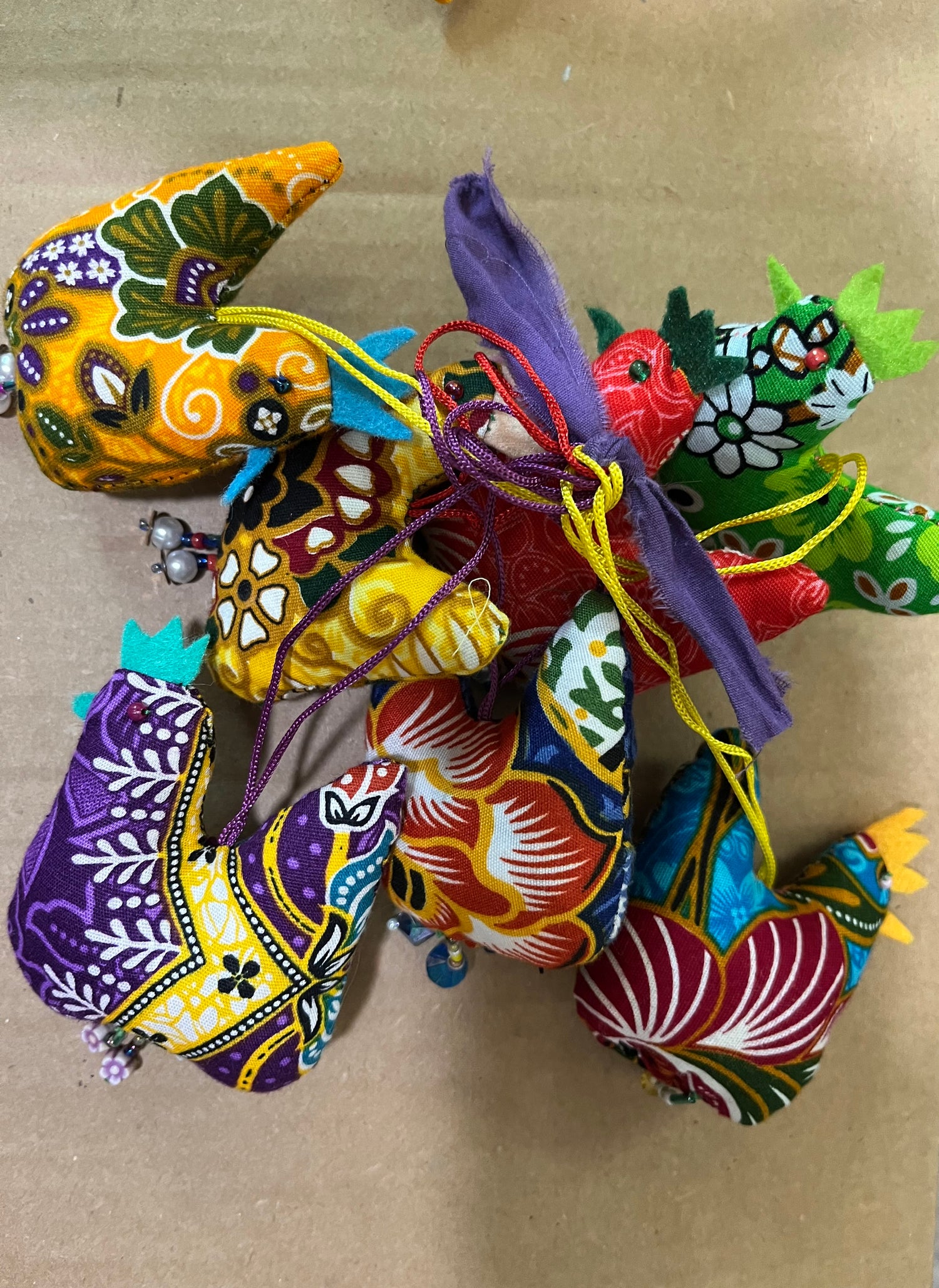 Handmade Rainbow Animal Ornament Set