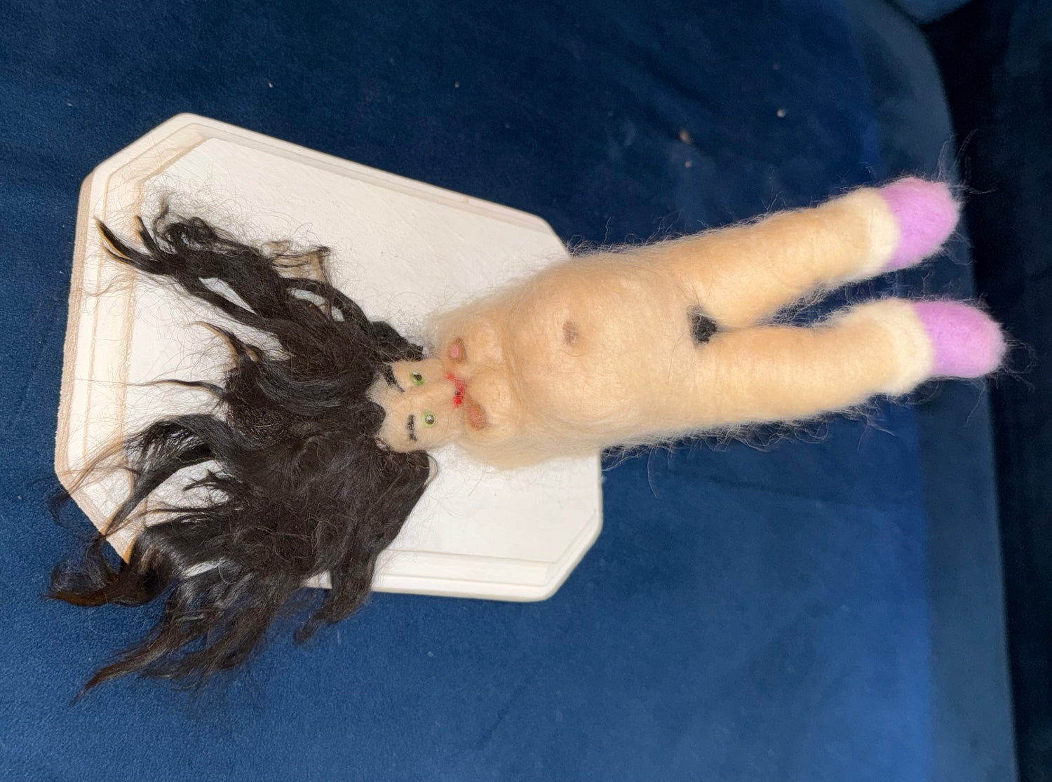 Laying Down Naked Woman Felt Figure