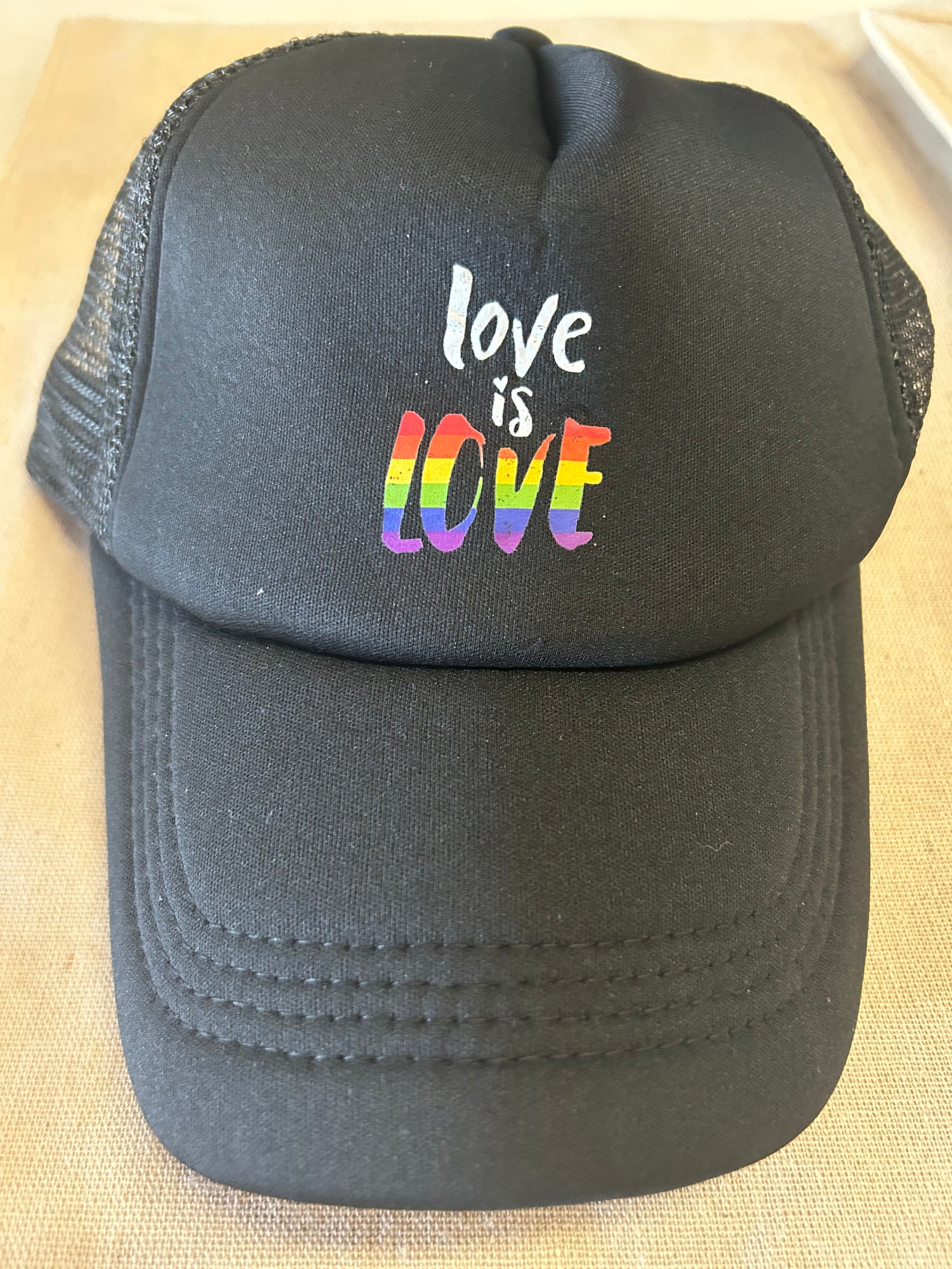 Black Trucker Hat Love Is Love