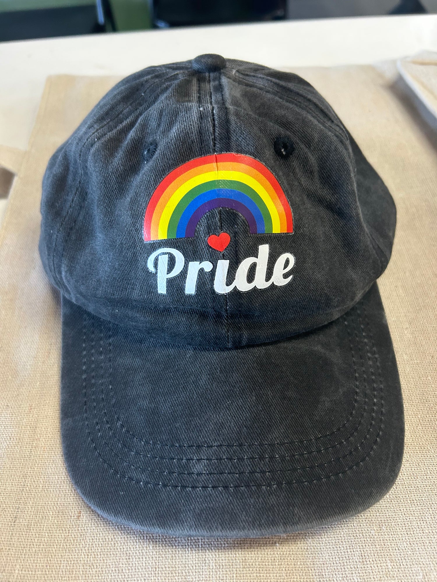 Pride Rainbow Hat - Black