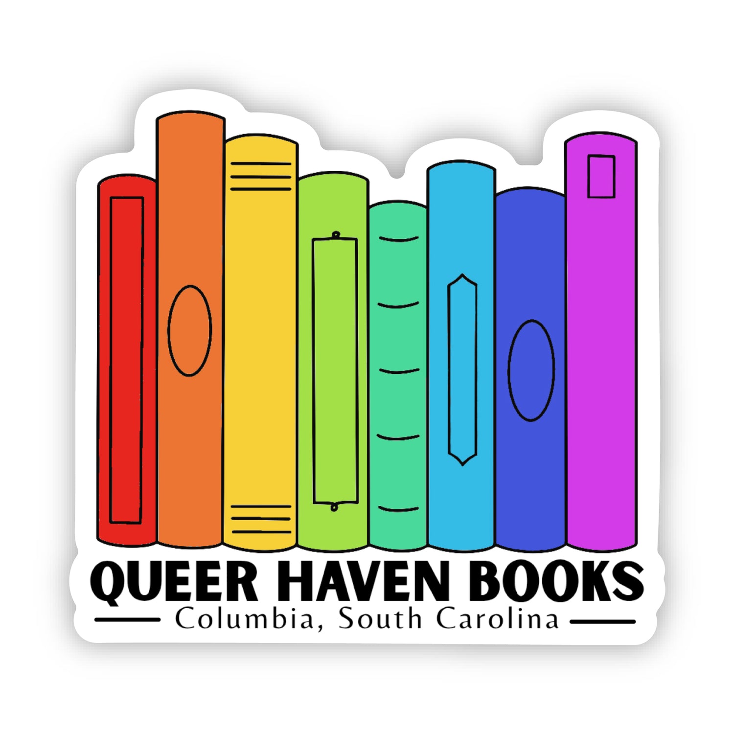 Queer Haven Books Bookshelf Sticker