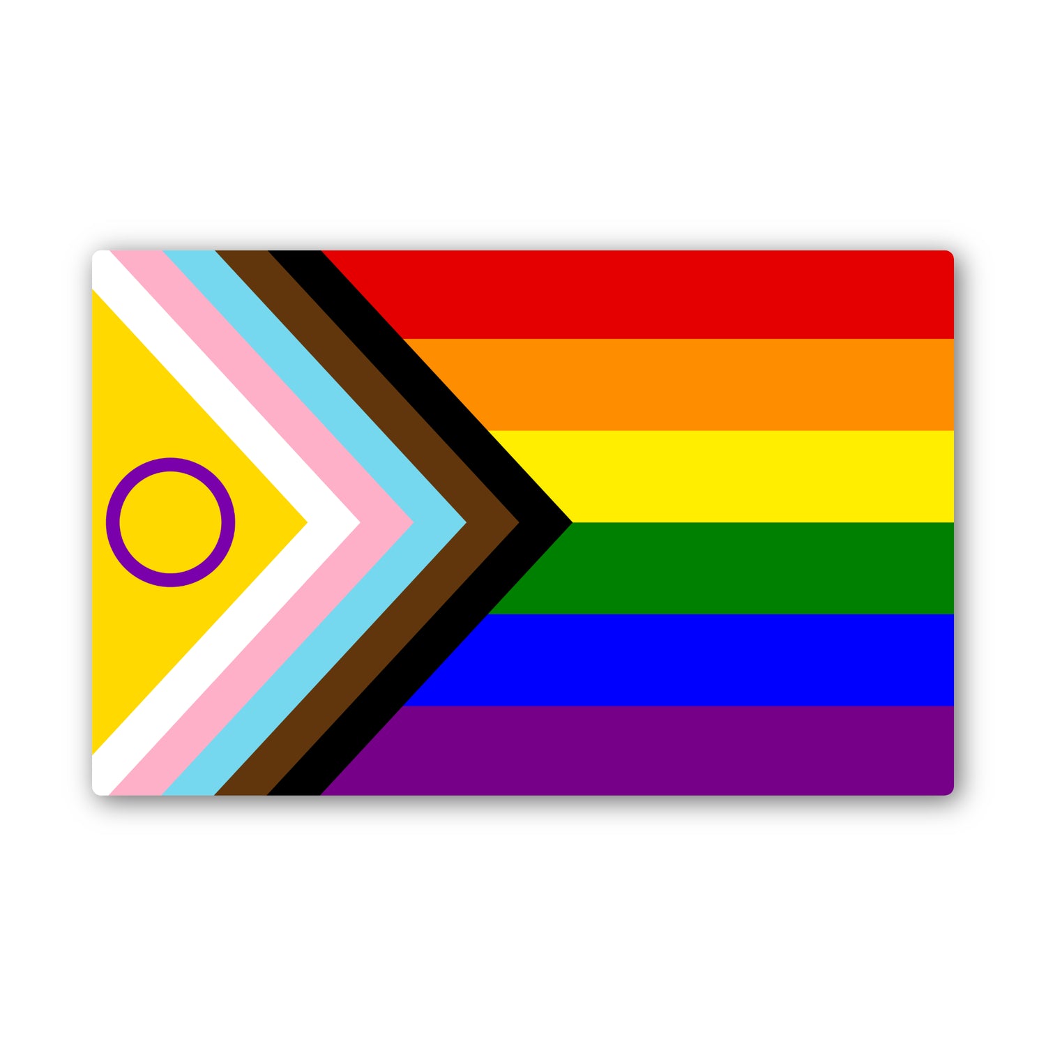 Inclusive Progress Pride Flag Vinyl Sticker