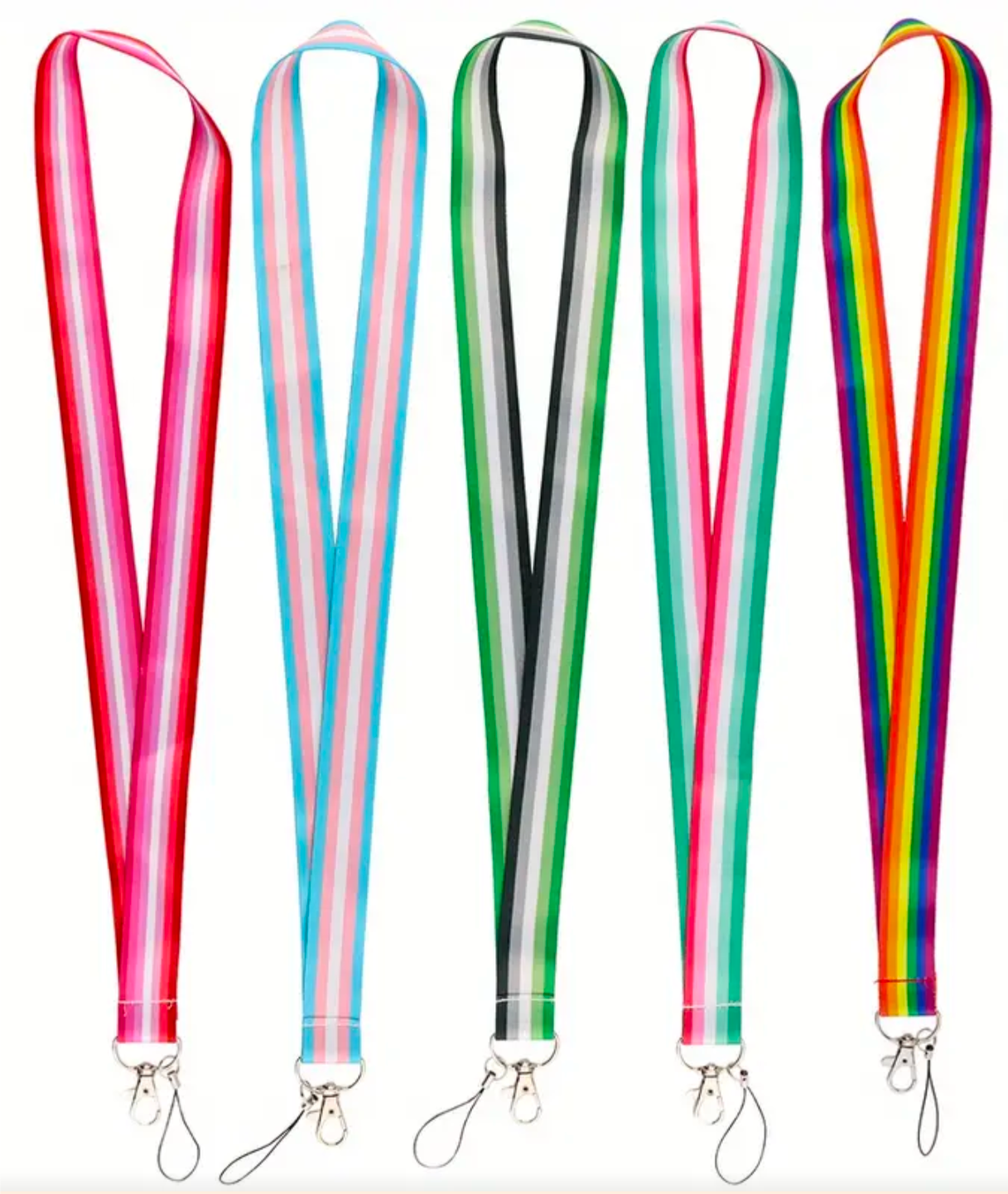 Vibrant Polyester Pride Flag Lanyard