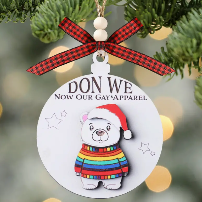 Don We Now Our Gay Apparel Bear Ornament