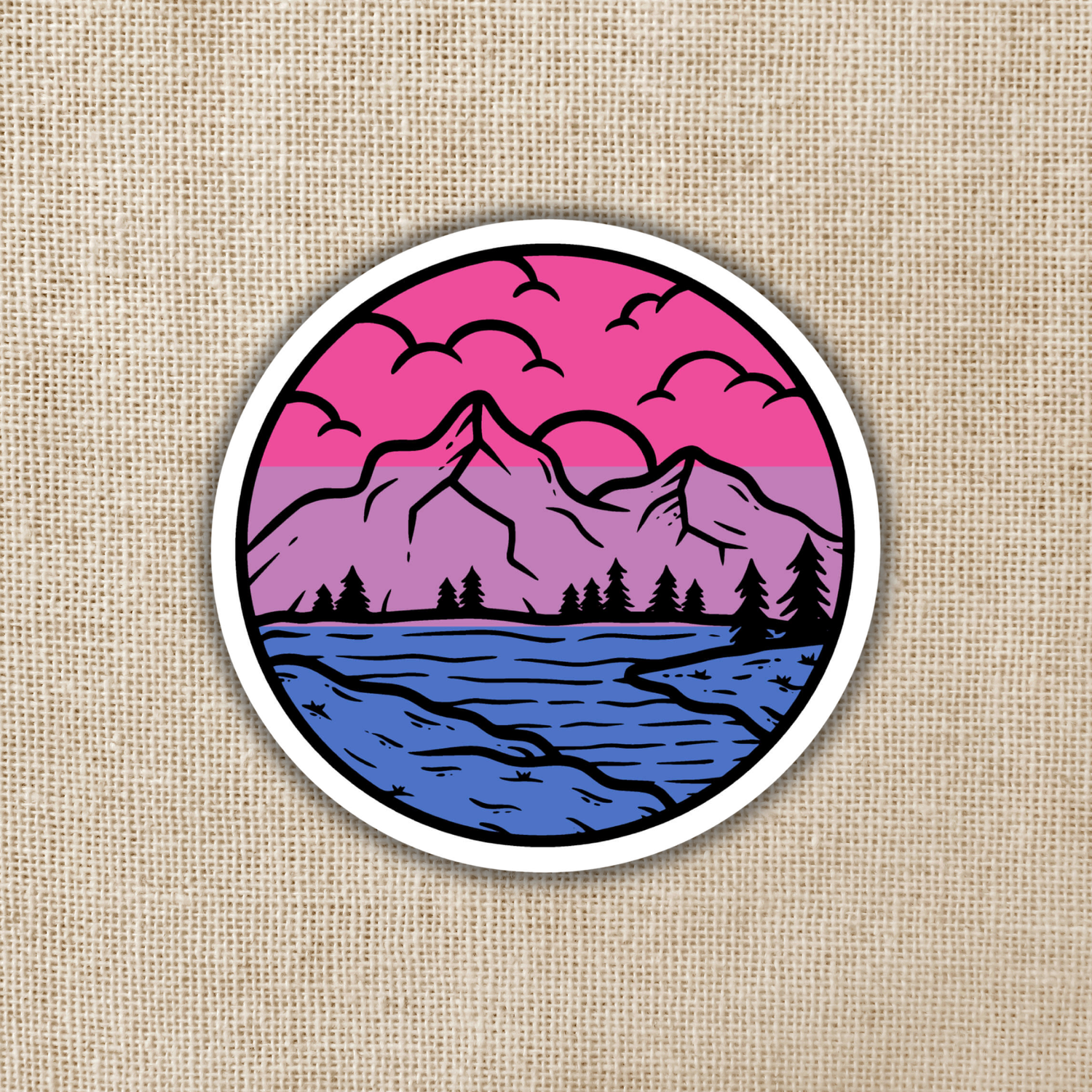 Bisexual Pride Mountainscape Sticker