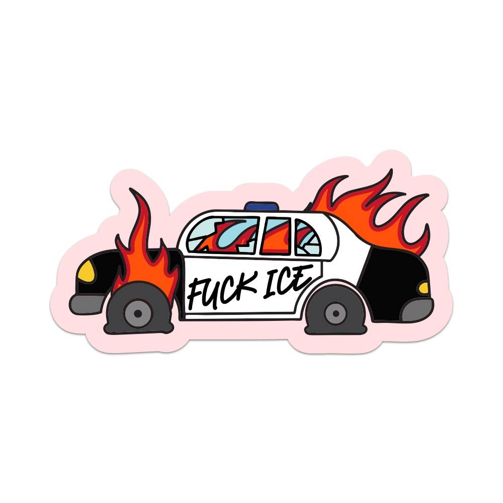 Fuck Ice Police Car Sticker