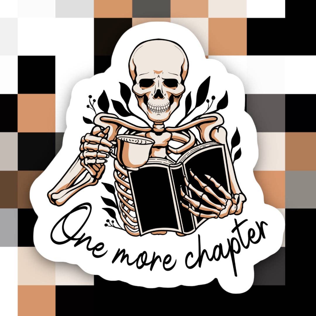 One More Chapter Skeleton Sticker