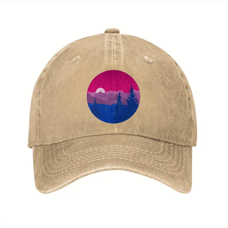 Bisexual Pride Flag Mountainscape Hats