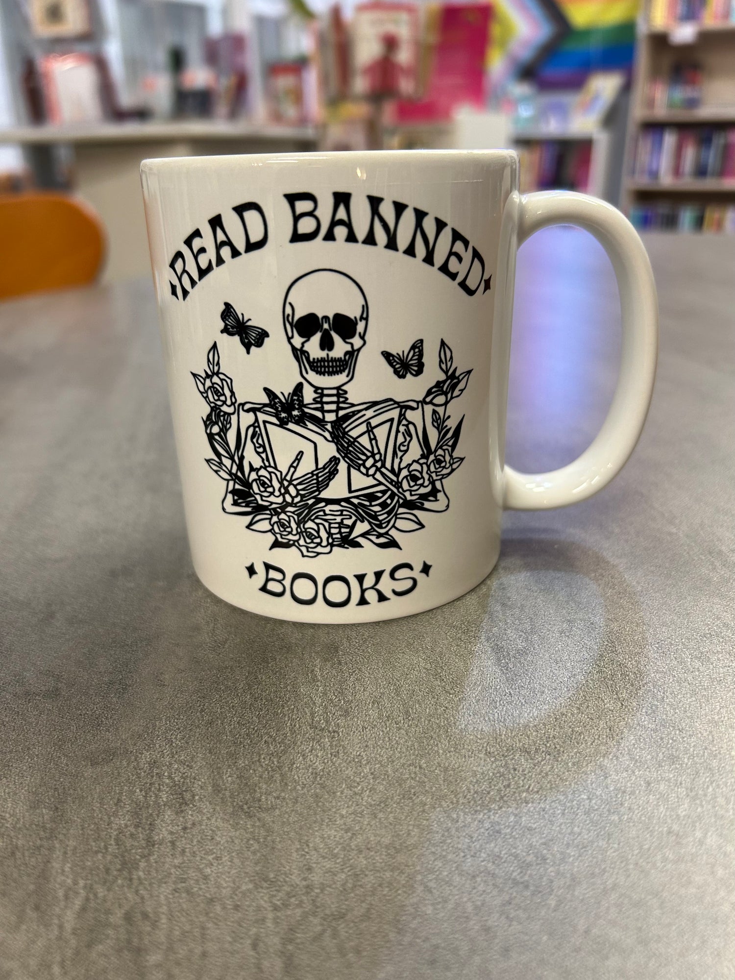 Read Banned Books Skeleton Mug