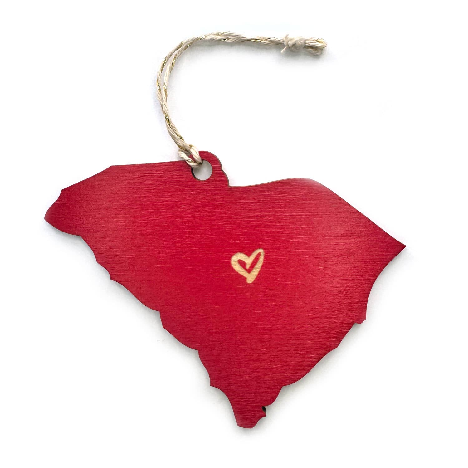 South Carolina Heart Ornament: Red