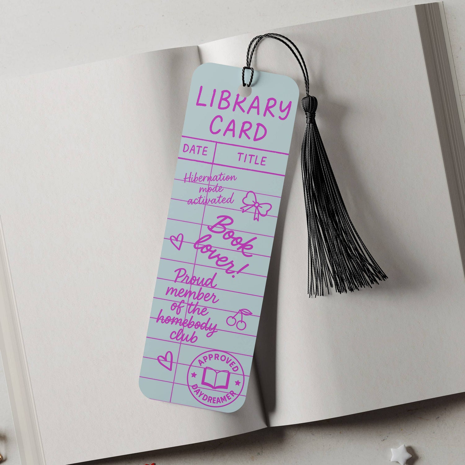 Library Homebody Club Aluminum Metal Bookmark