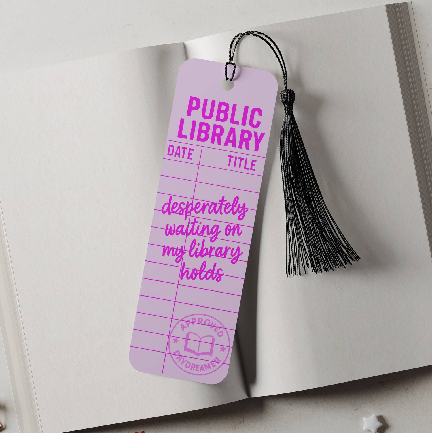 Library Holds Aluminum Metal Bookmark